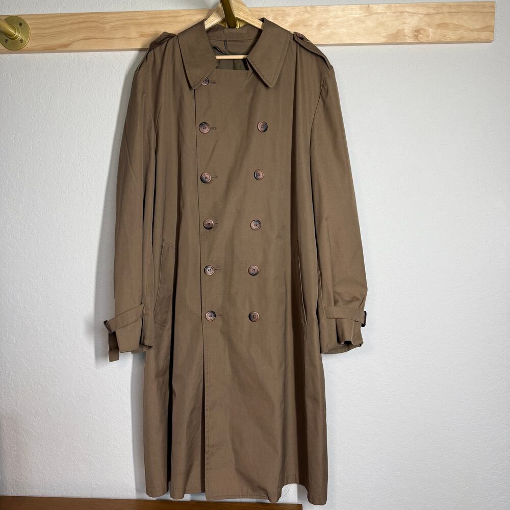 Men's London Fog Traditional Double Breasted Tan Trench Coat Size‎ 46 Regular